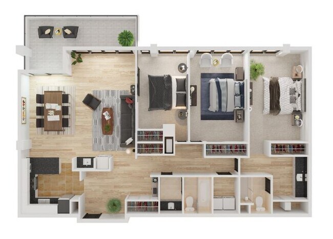 3 Bed 2 Bath 1-219 1-219 floor plan